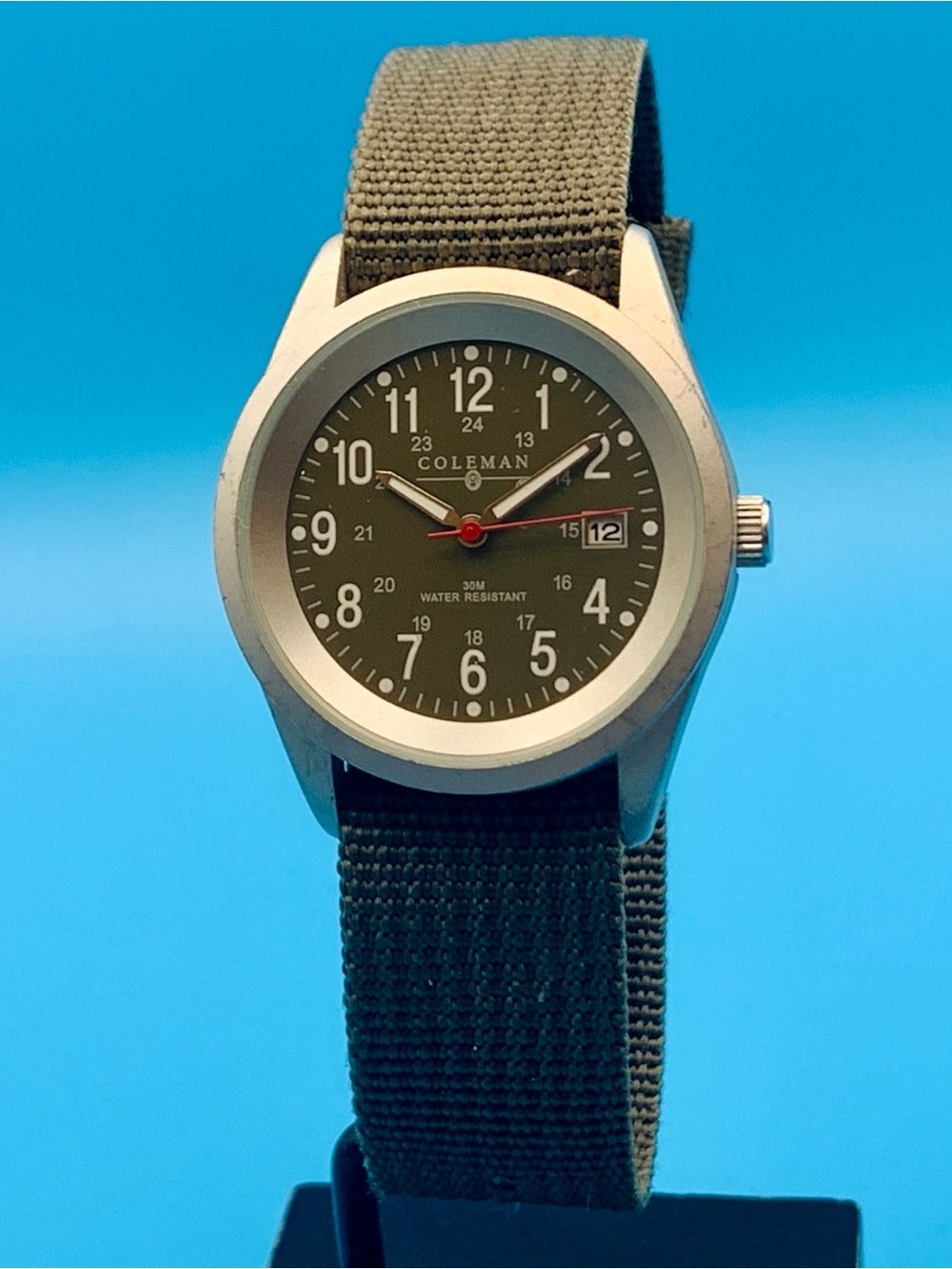 COLEMAN 40-980 Men’s Military Field Quartz Wristwatch Japan Movt Works New Batt